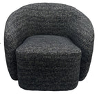 Darby Swivel Accent Chair - Black & Silver