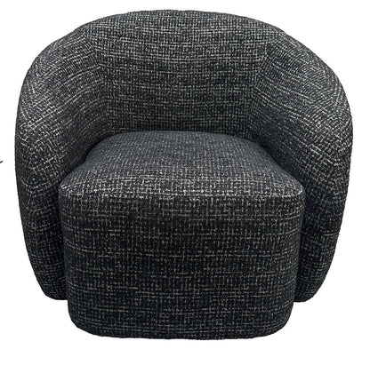 Darby Swivel Accent Chair - Black & Silver