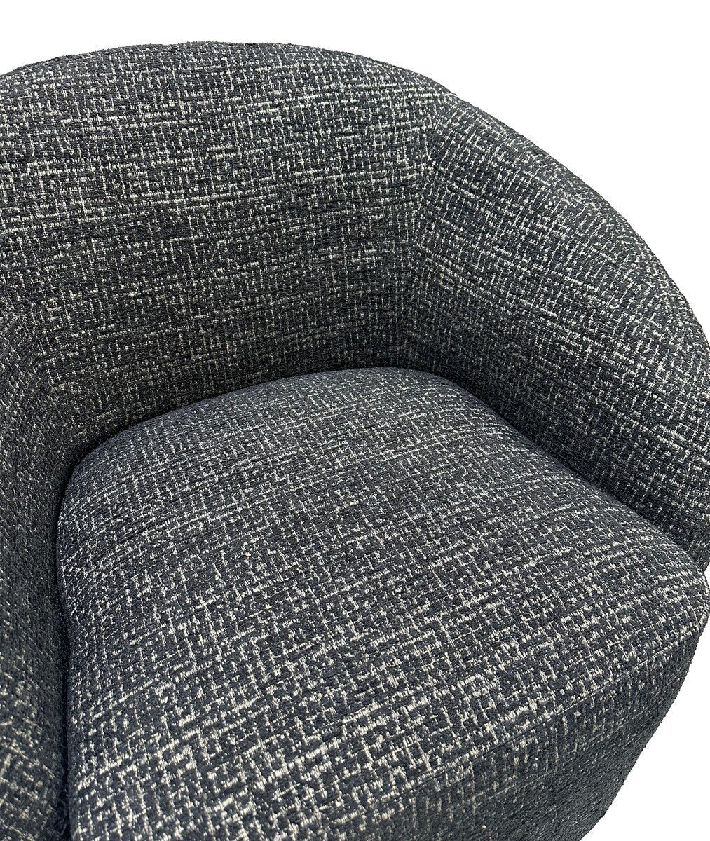 Darby Swivel Accent Chair - Black & Silver