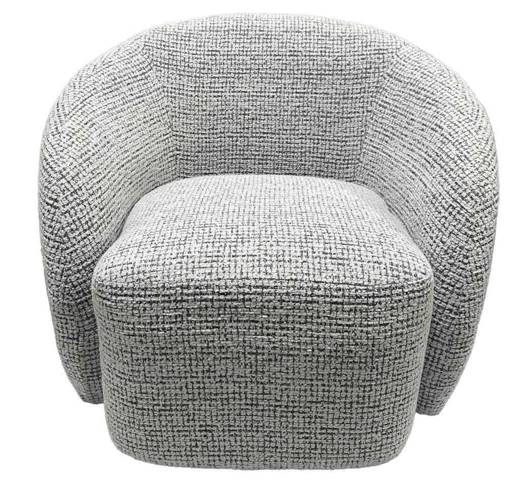 Darby Swivel Accent Chair - White & Black
