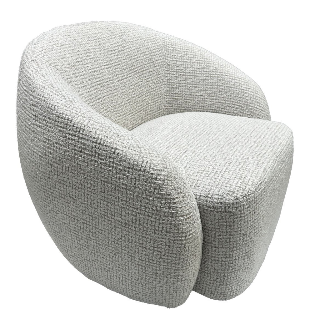 Darby Swivel Accent Chair - White & Taupe
