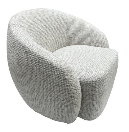 Darby Swivel Accent Chair - White & Taupe