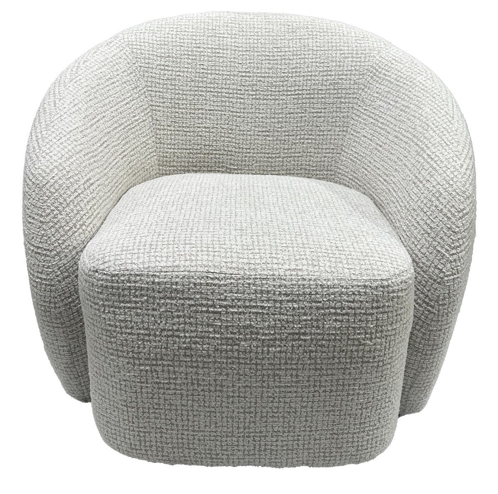 Darby Swivel Accent Chair - White & Taupe
