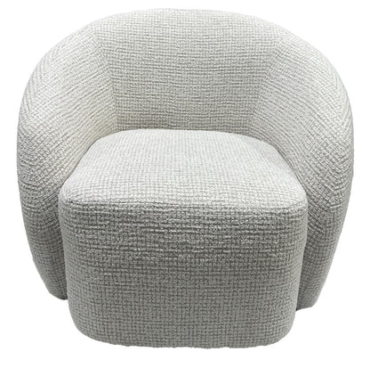 Darby Swivel Accent Chair - White & Taupe