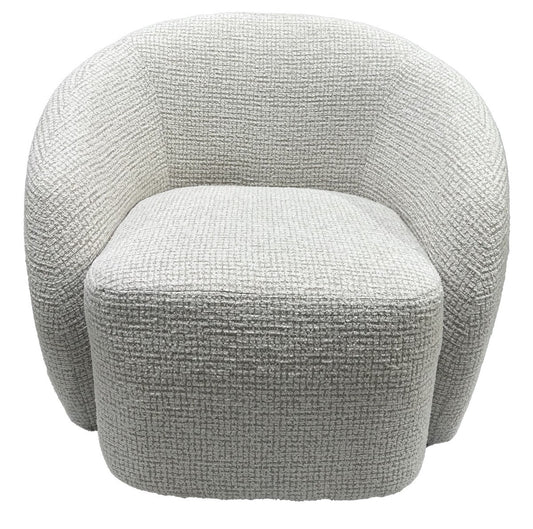 Darby Swivel Accent Chair - White & Taupe