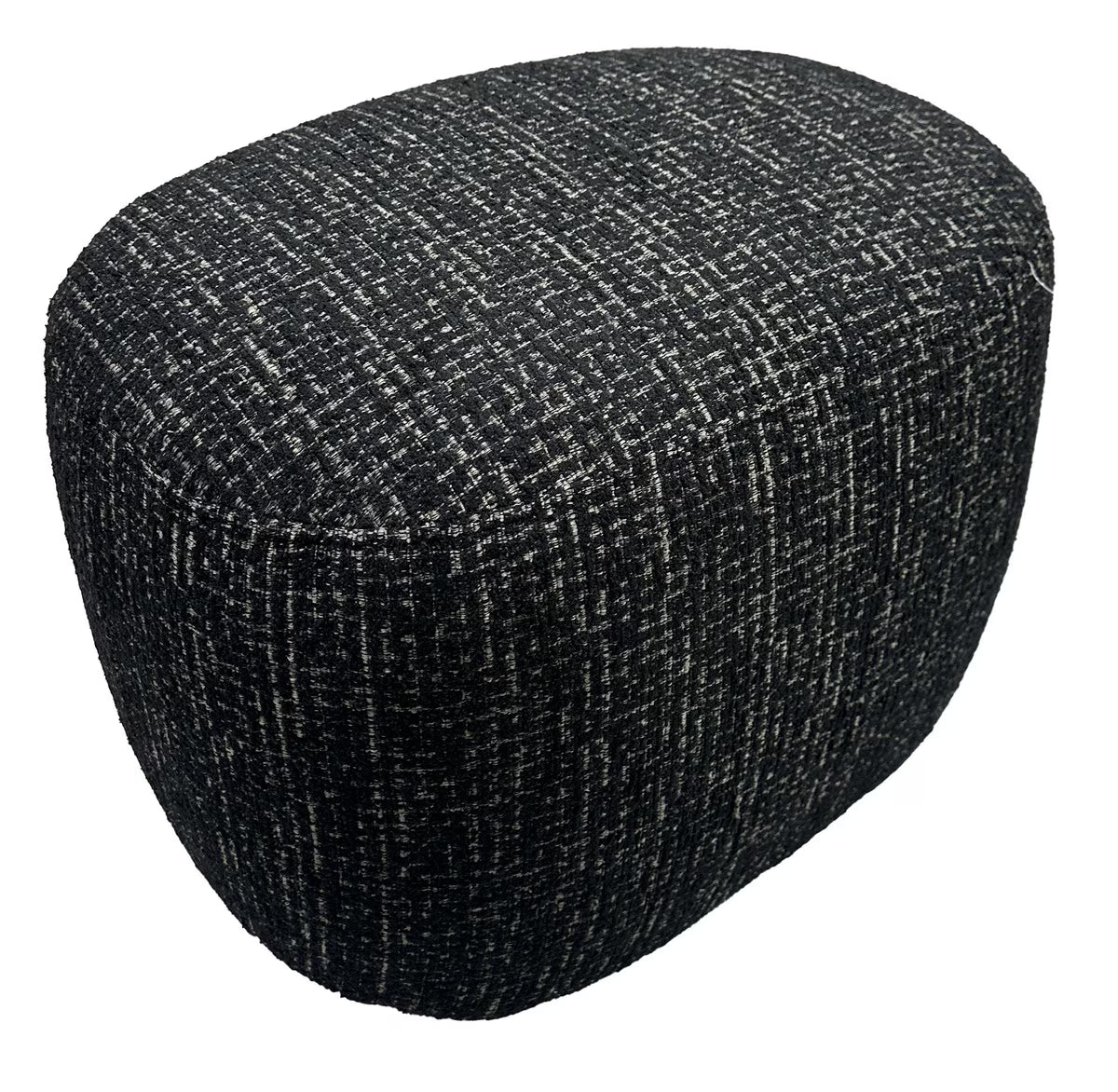 Amaro Accent Ottoman - Black & Silver