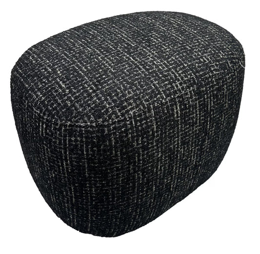 Amaro Accent Ottoman - Black & Silver
