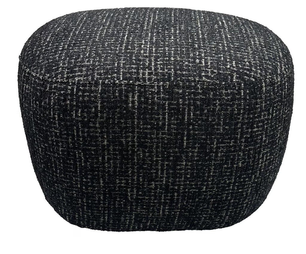 Amaro Accent Ottoman - Black & Silver
