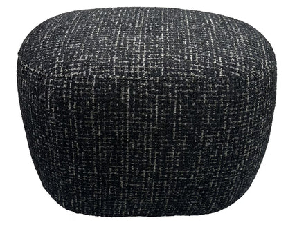 Amaro Accent Ottoman - Black & Silver