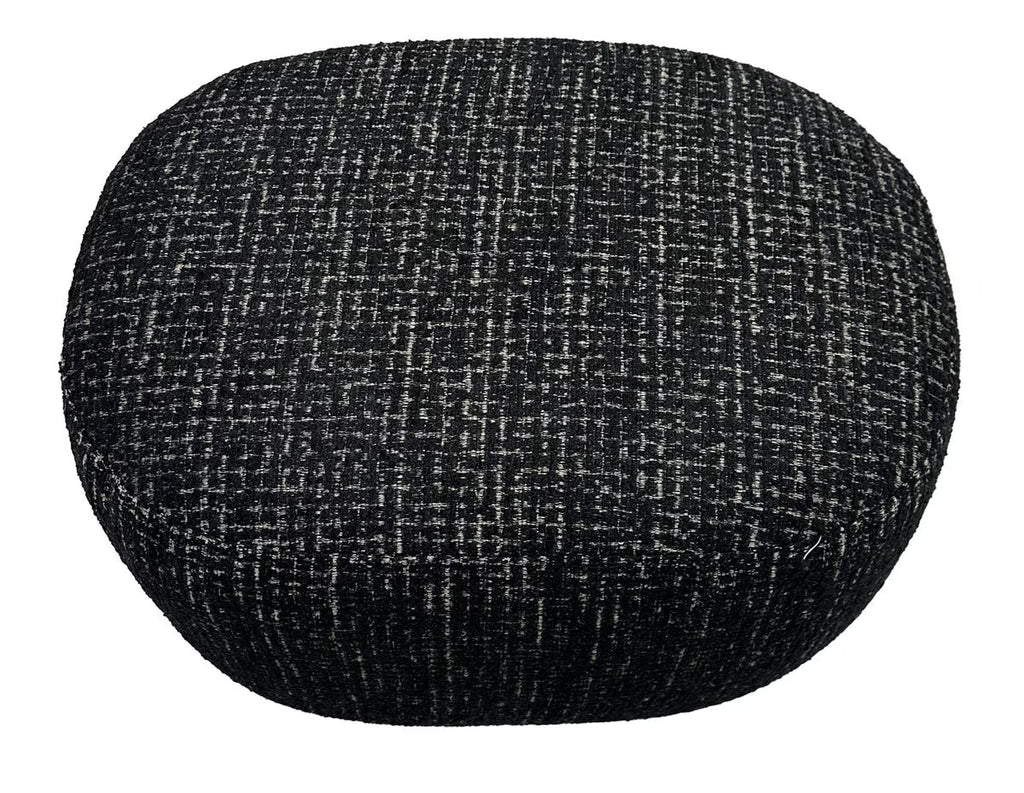 Amaro Accent Ottoman - Black & Silver