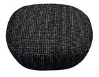 Amaro Accent Ottoman - Black & Silver