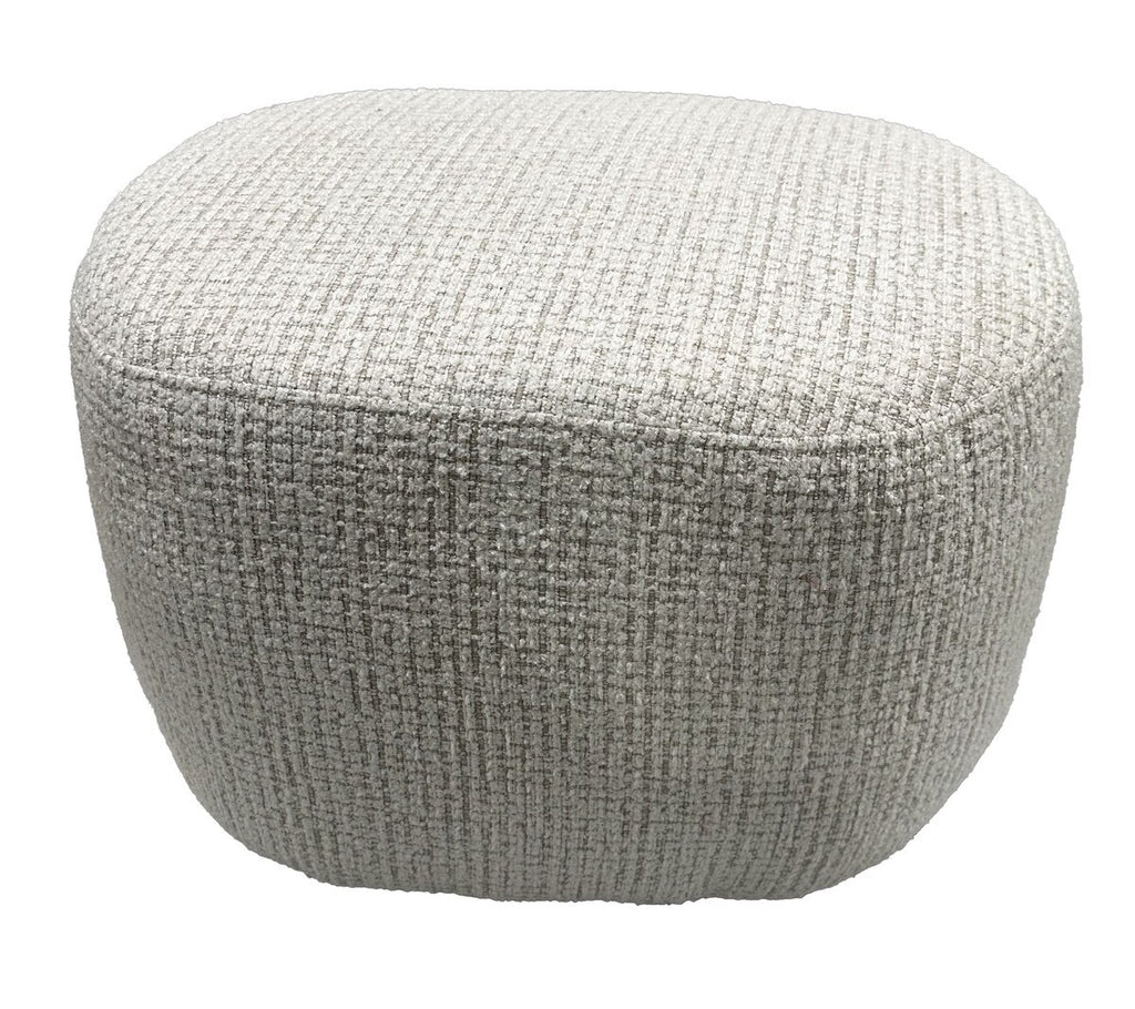 Amaro Accent Ottoman - White & Taupe