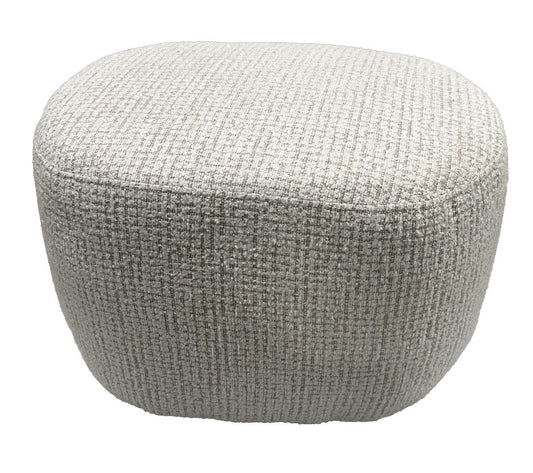 Amaro Accent Ottoman - White & Taupe
