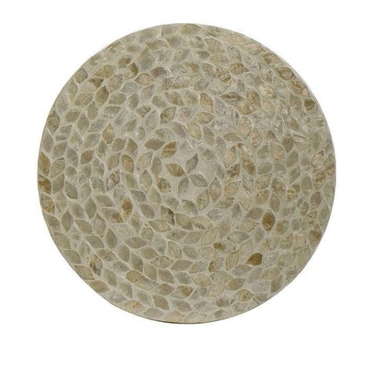 Tan & Gold Pedestal Stool