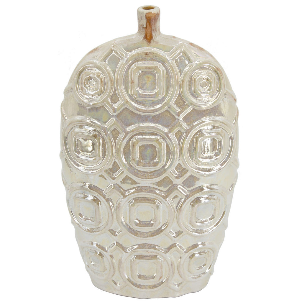 SHELBY SHORT IRIDESCENT GLAZE CERAMIC VASE