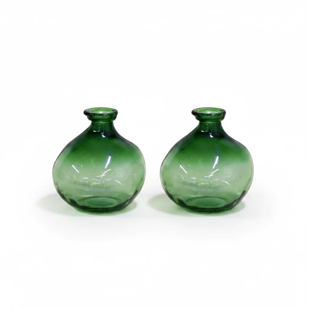 Shani Bottle Vase 18cm – Fading Green Set/2
