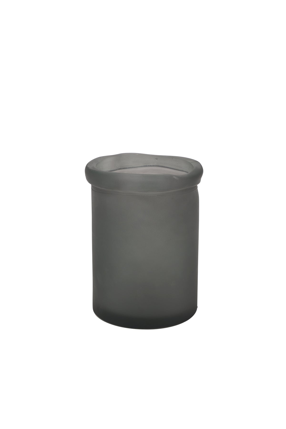 Rosa Wide 20cm Frosted Grey glass vase