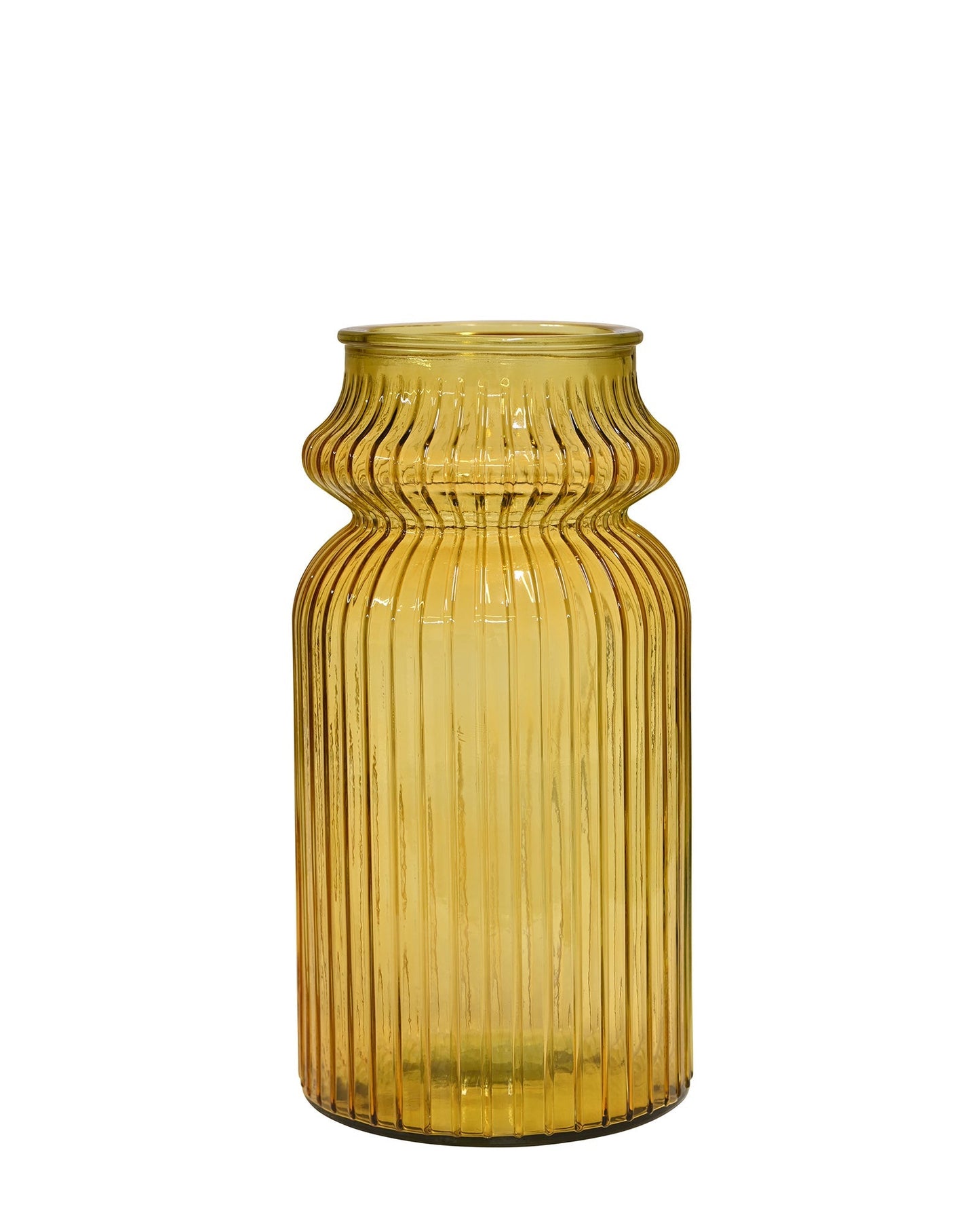 Quita Waisted Fluted Bottle 28cm Ochre