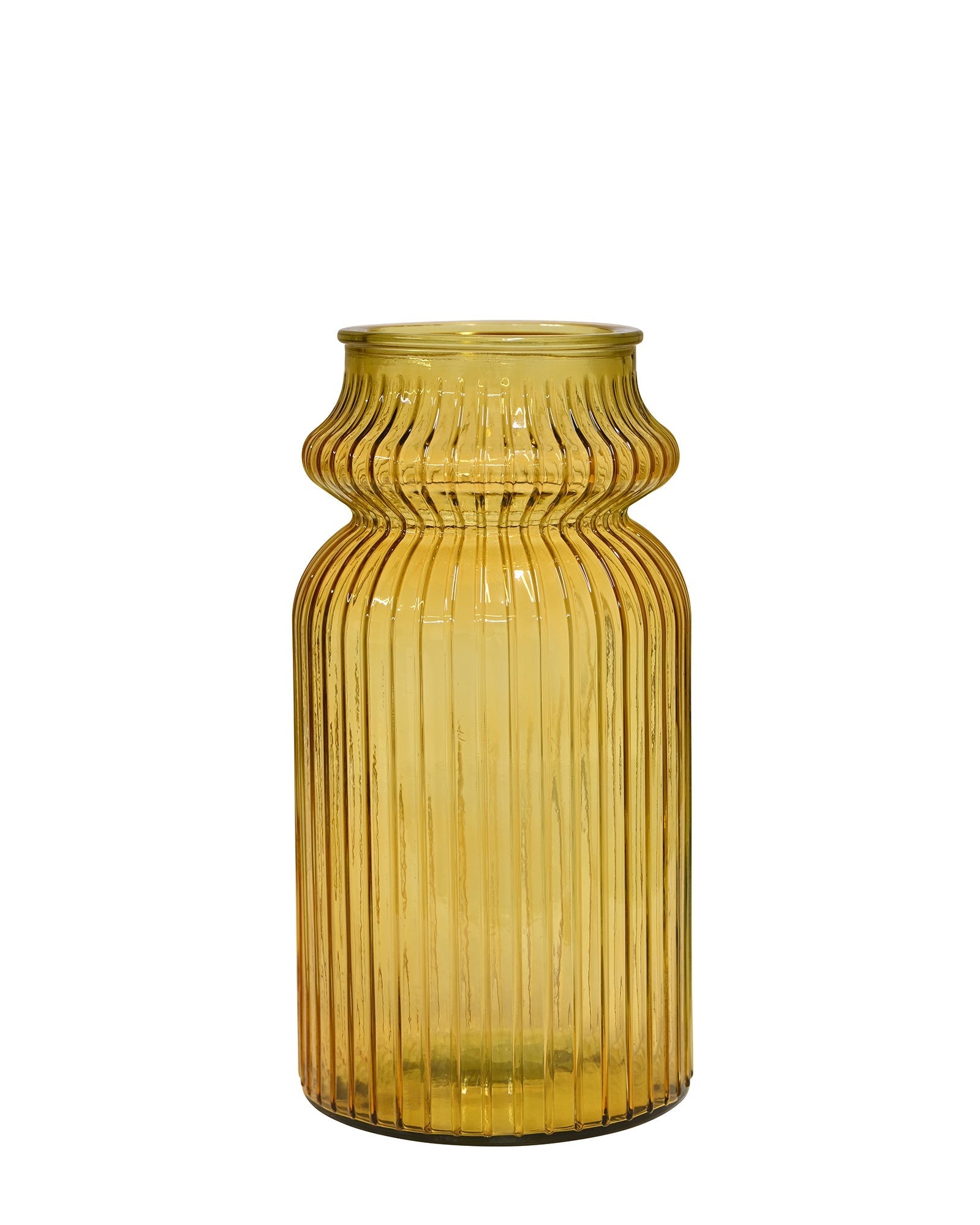 Quita Waisted Fluted Bottle 28cm Ochre