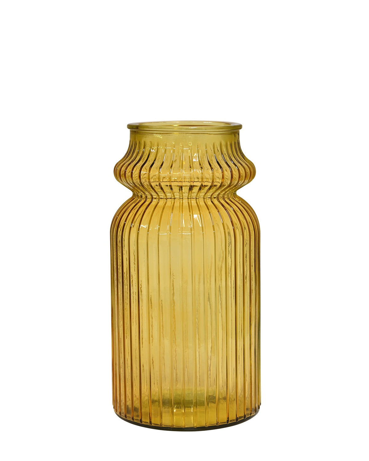 Quita Waisted Fluted Bottle 28cm Ochre