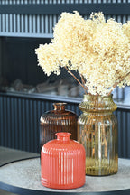 Quita Waisted Fluted Bottle 28cm Ochre styled
