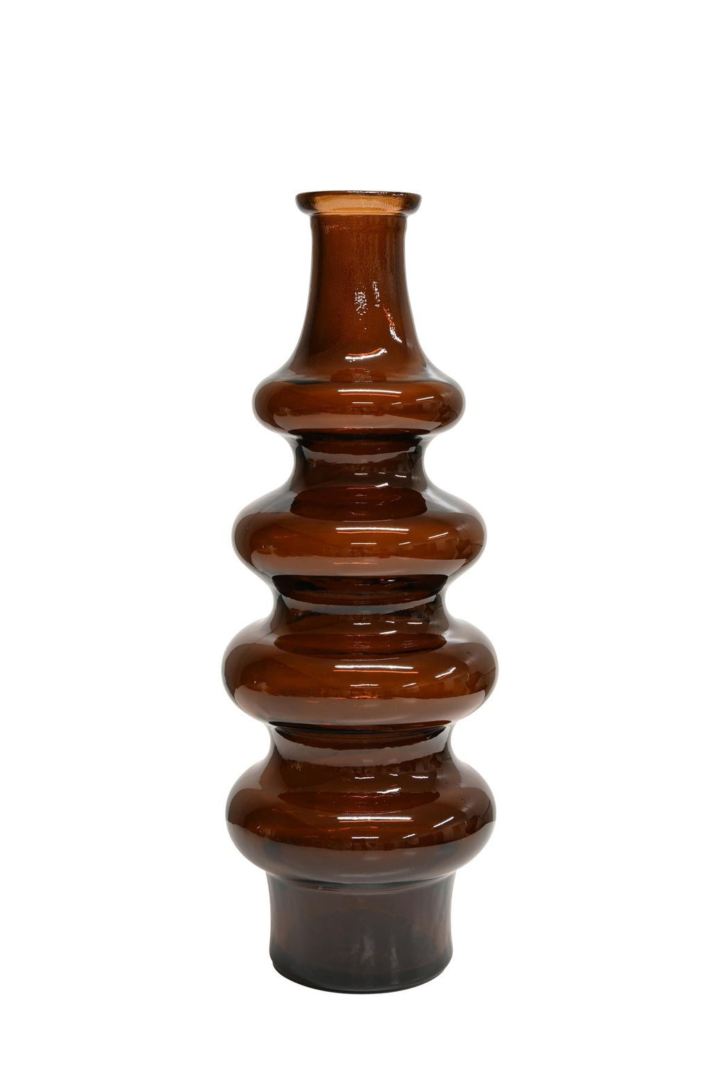 Minerva Tall Bottle Dark Earth recycled glass vase