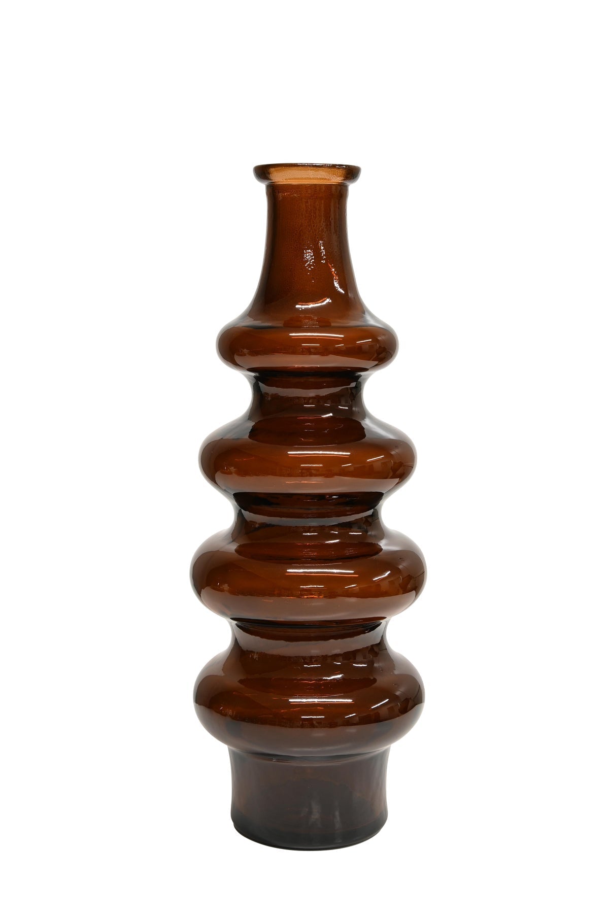 Minerva Tall Bottle Dark Earth recycled glass vase