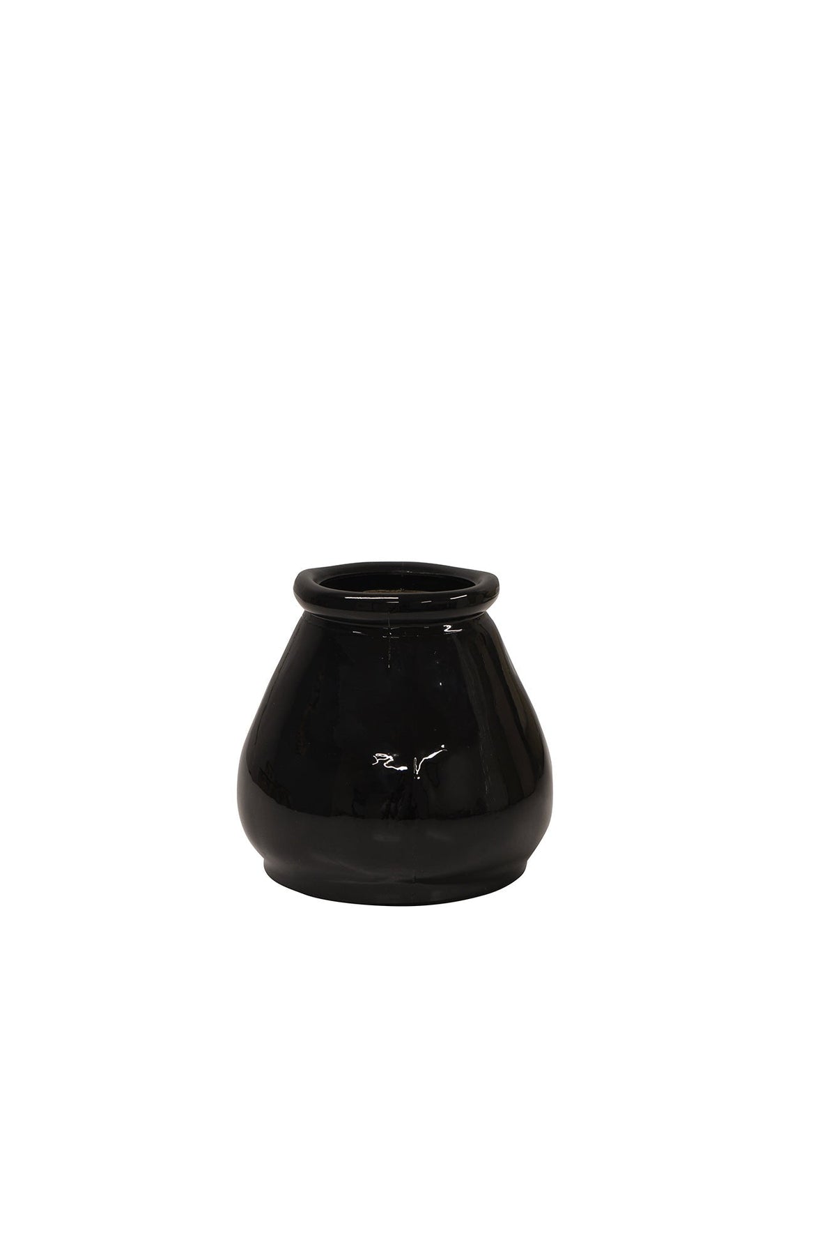 Hurricane Small Black glass vase candle holder