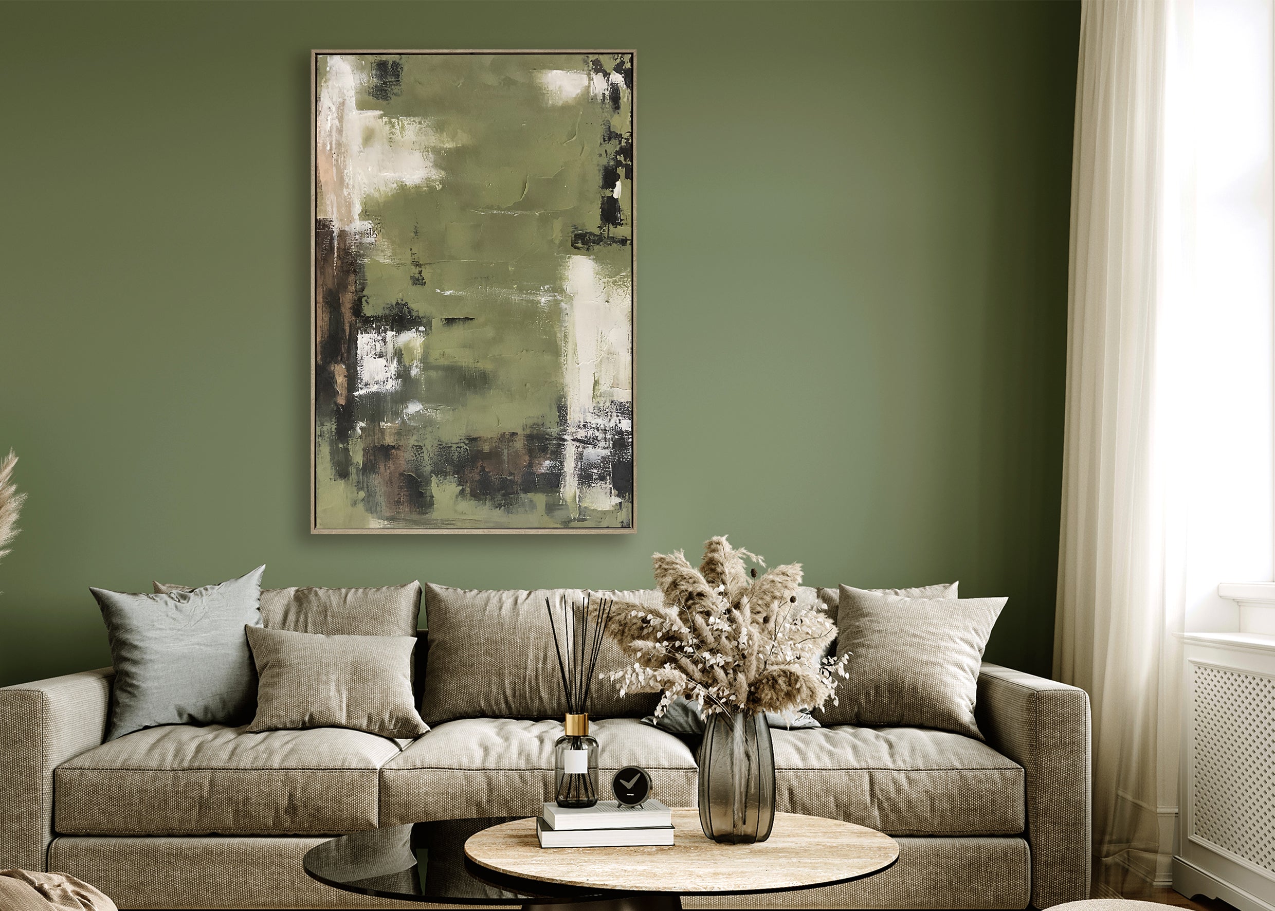Abstract Hand Painted Framed Canvas Wall Art