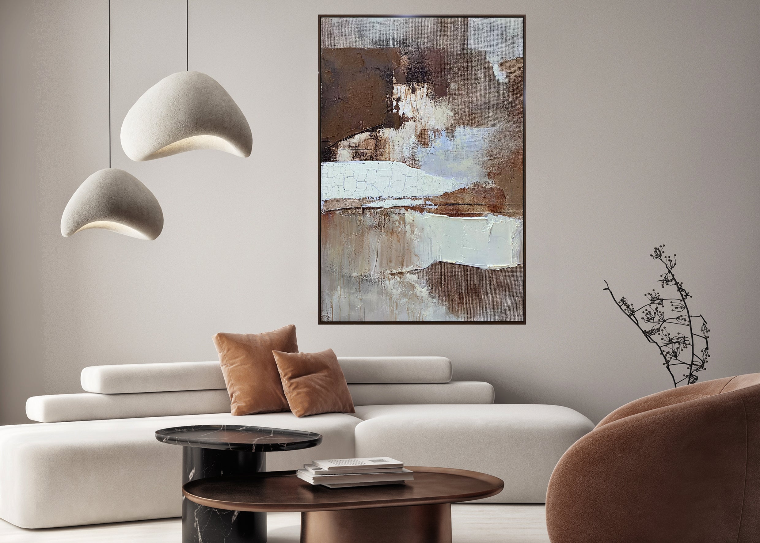 Abstract Hand Painted Framed Canvas Wall Art