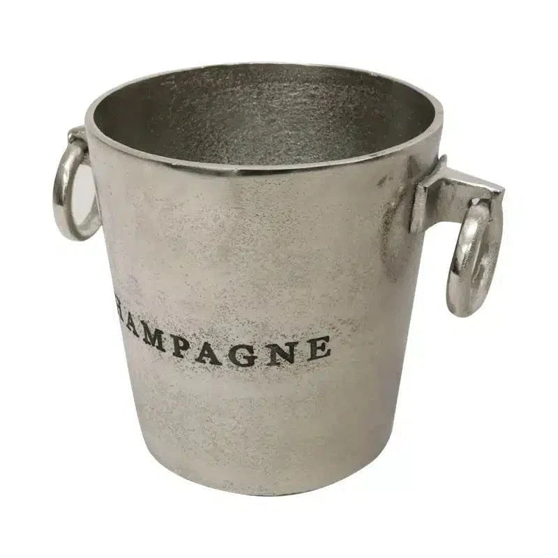 Aluminium Round Champagne Bucket - Raw Silver