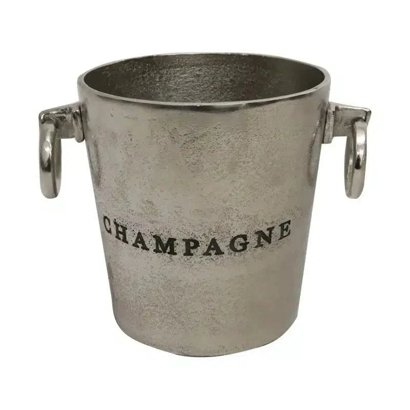 Aluminium Round Champagne Bucket - Raw Silver