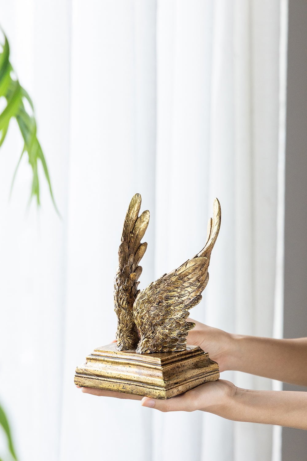 Angel Wing Book Ends - Gold
