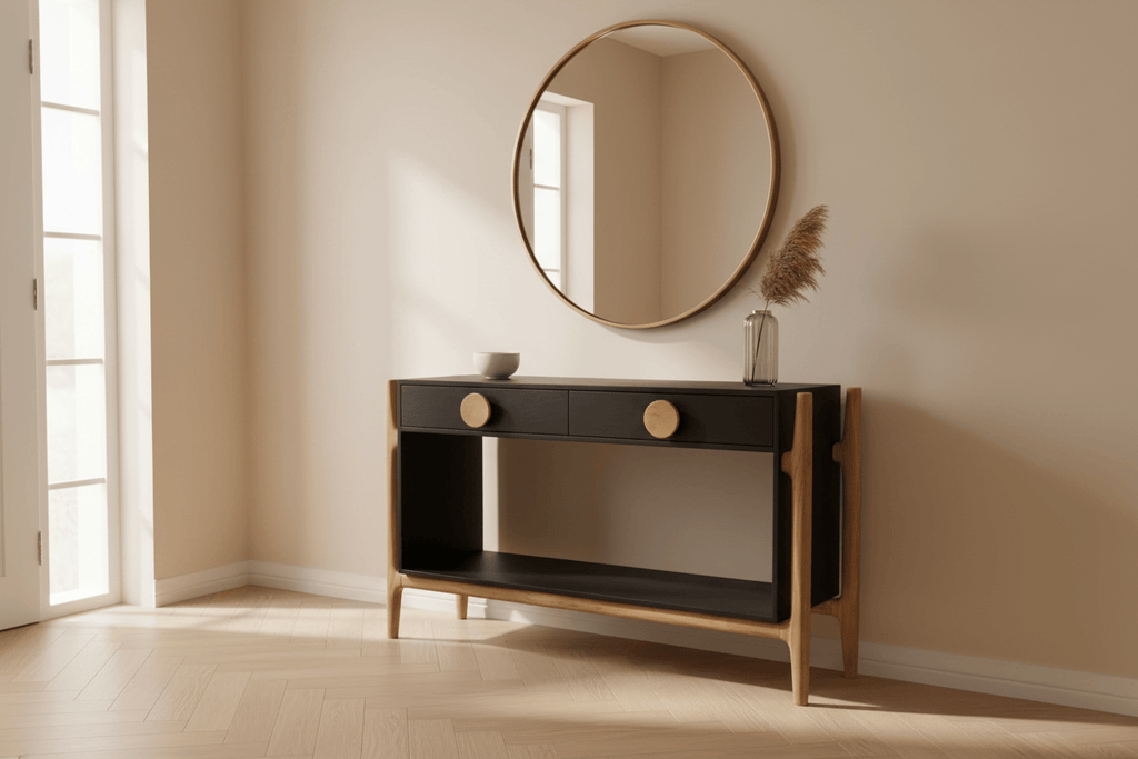 Antler 2-Drawer Console Table – Black & Natural
