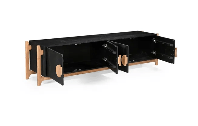 Antler 4 Door Entertainment Unit - Natural & Black