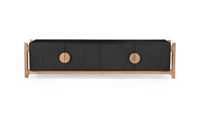 Antler 4 Door Entertainment Unit - Natural & Black