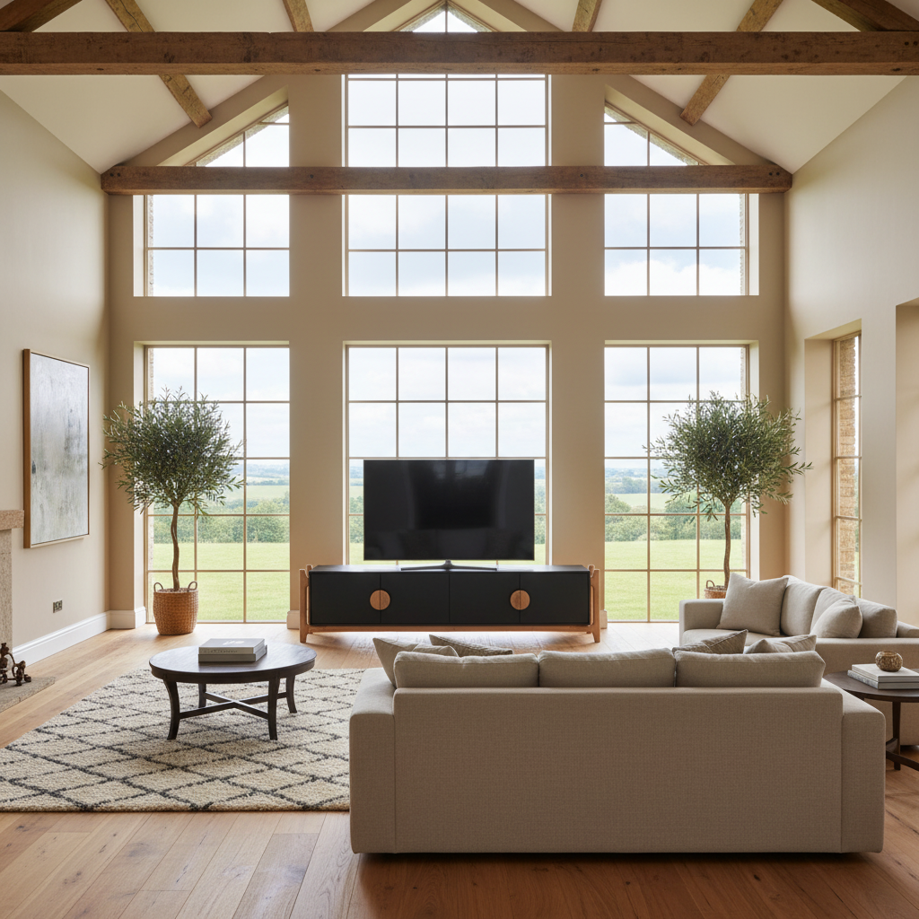 Antler 4 Door Entertainment Unit - Natural & Black