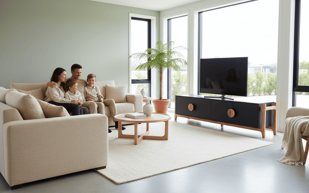 Antler 4 Door Entertainment Unit - Natural & Black