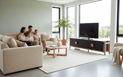 Antler 4 Door Entertainment Unit - Natural & Black