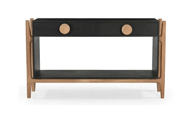 Antler 2-Drawer Console Table – Black & Natural