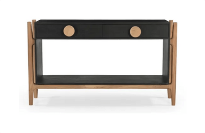 Antler 2-Drawer Console Table – Black & Natural