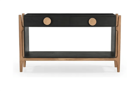 Antler 2-Drawer Console Table – Black & Natural