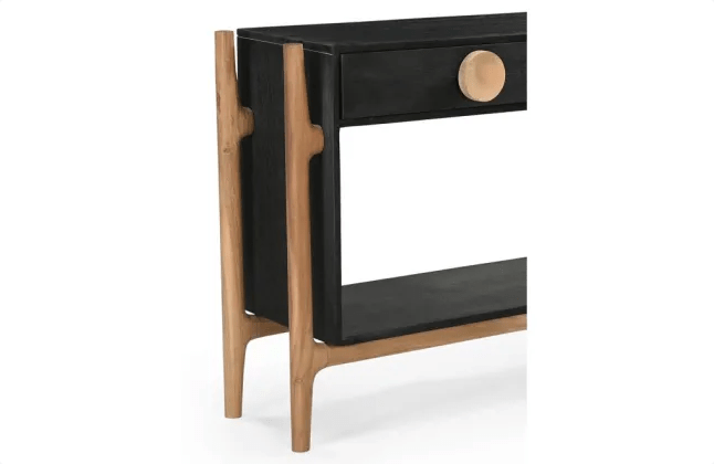 Antler 2-Drawer Console Table – Black & Natural
