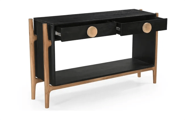 Antler 2-Drawer Console Table – Black & Natural