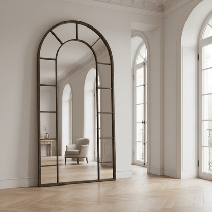 Arch Gold Metal Floor Mirror