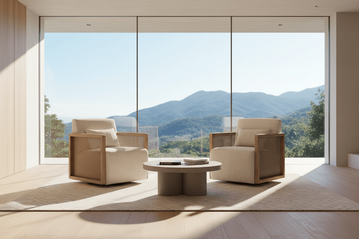 Archer Rattan Swivel Armchair at online8 furniture store Auckland