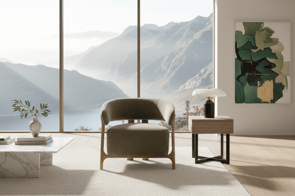 Arcus Lounge Chair - Luxe Olive at online8 furniture store Auckland