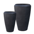 Artemis Stone Lite Planter Set/2 - Coal Black
