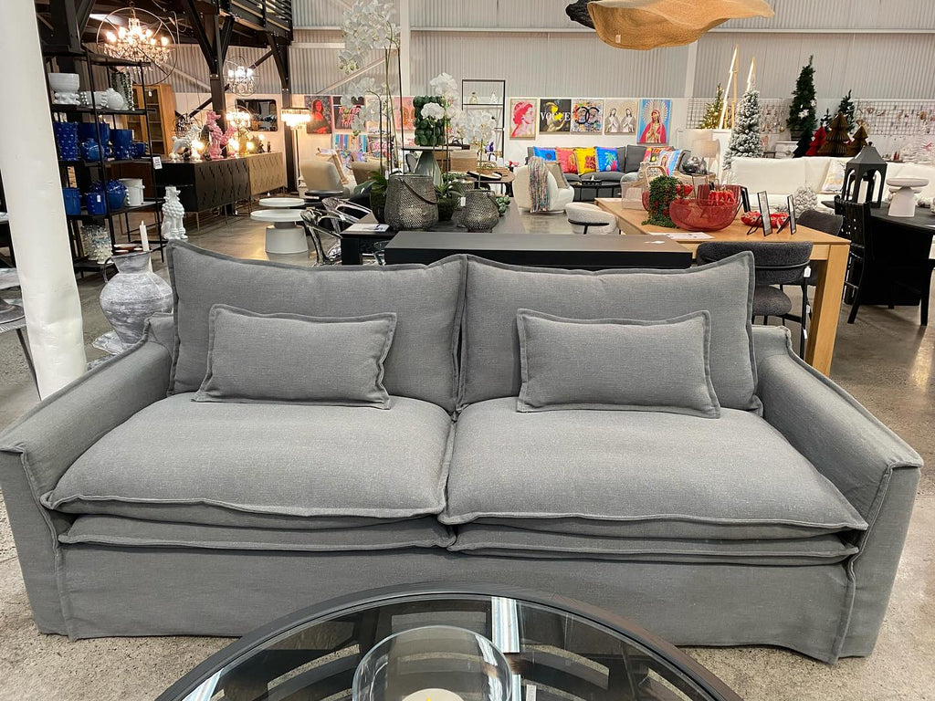 Atlanta 3 Seat Slipcover Sofa - Grey