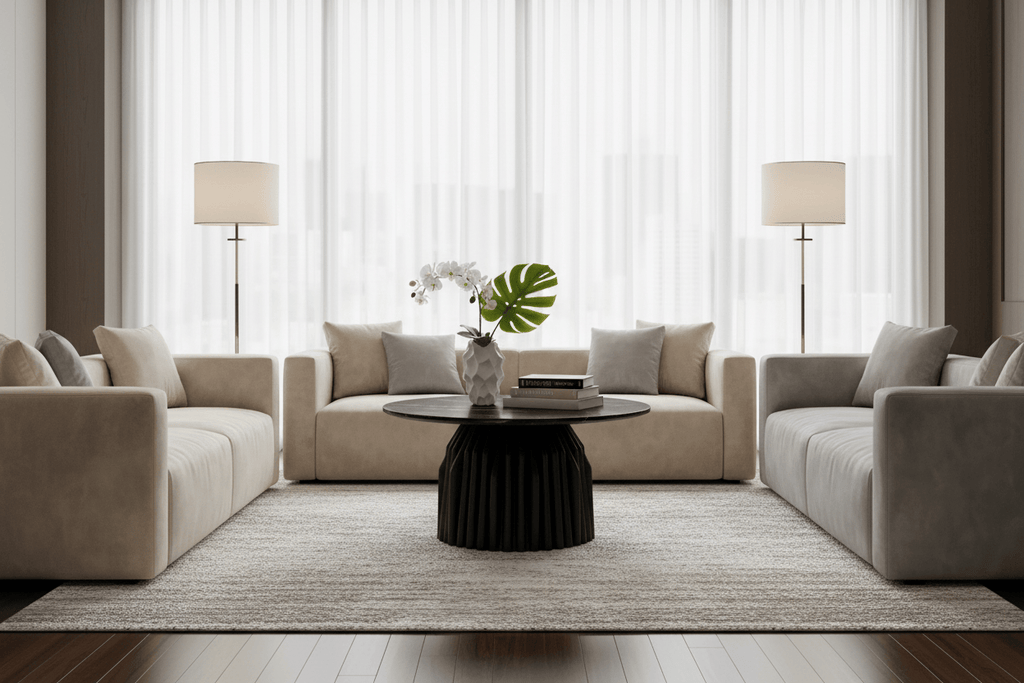 Avery Round Coffee Table with Marble Top